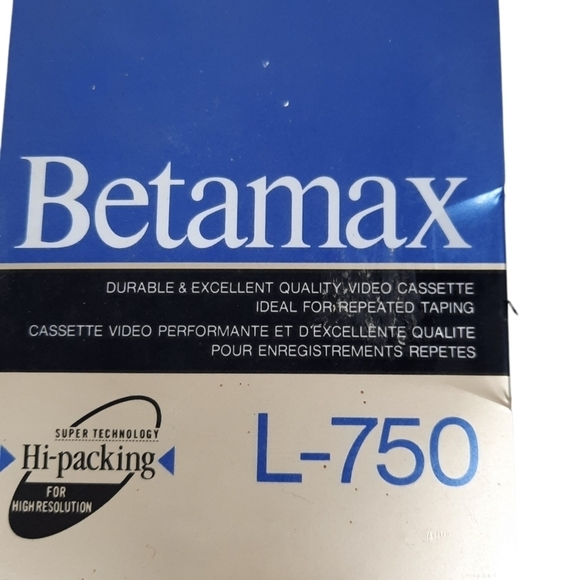 NWT Sony Beta Max Blank Tape Highgrade Cassette Tape L-750 Dynamicron Vintage - Picture 2 of 6